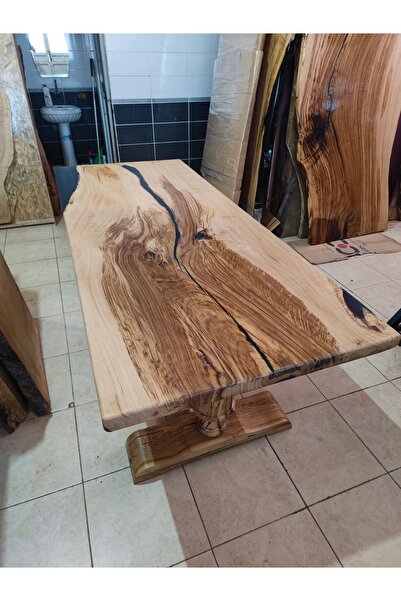 KÜTÜK MOBİLYA DİZAYN 180x90 TEK PARÇA KESTANE AĞACI MASA