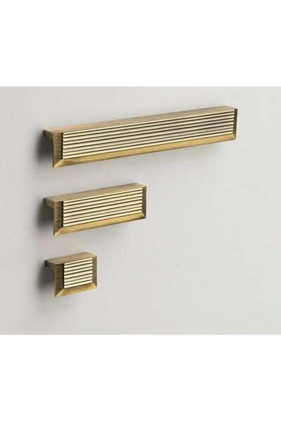 DİZAYNAKS Tline L Tipi Çizgili Antik Bronz Kulp 32 mm. 209060