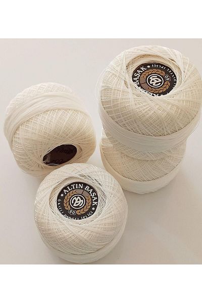 Altınbaşak Dantela alba detaliata Aur Spike - Numarul 60 50 Gr.