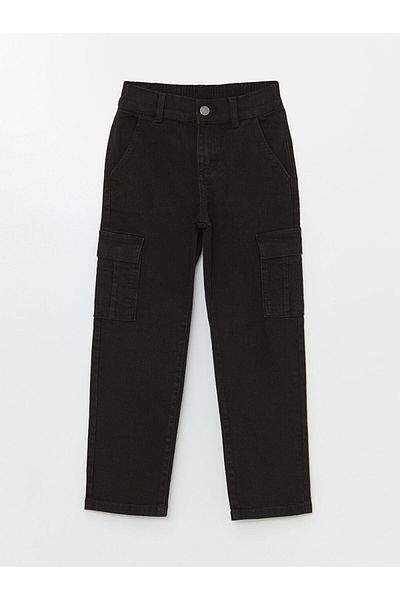 LC Waikiki Lcw Kids Pantaloni negri cu talie elastică, cu ajustare normală, pentru băieți