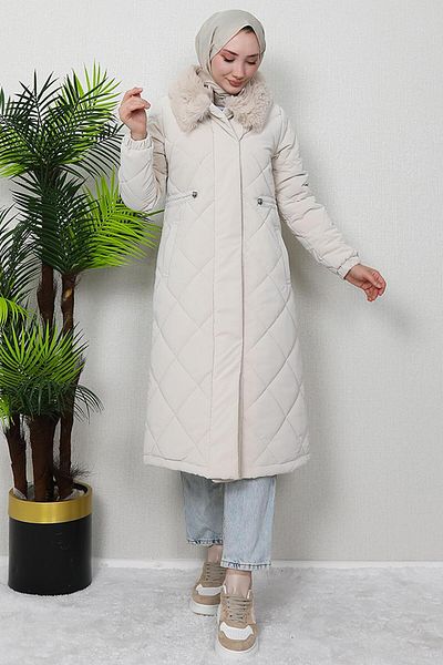 giz astore Cream Inflatable Anorak Coat