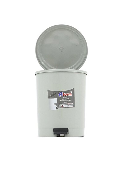 A Form Plastik Pedallı Basmalı 6 Litre Çöp Kovası Kutusu - 23x26 Cm. - Gri