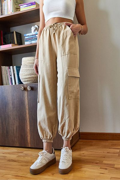 Bianco Lucci Damen-Cargotaschenhose mit elastischem Bund 36314 60351093