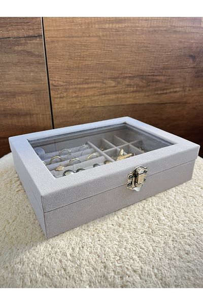 kiraz Luxury Jewelry Organizer with Clear Compartments Jewelry Box Ring Necklace Earring Bracelet Organizer