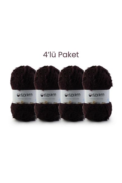 Filyarn Wildcat Σετ 4 - Πλεκτό νήμα με γένια για μωρό και γάτα, νήμα με πούπουλα, χειροποίητα υλικά από μαλακό γούνινο νήμα