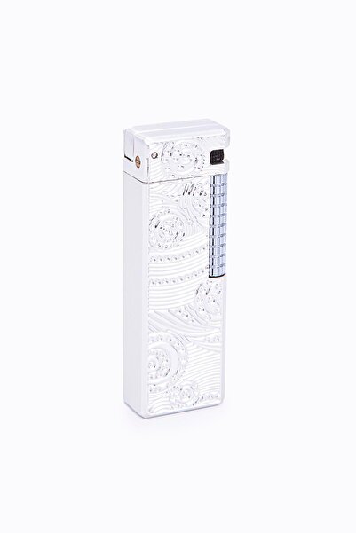 Parmida Gümüş Desenli Soft Flame Metal Çakmak