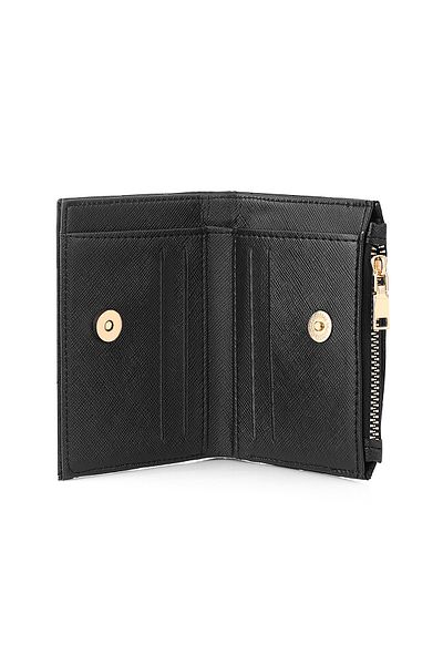 Polo Air Black Embroidery Patterned - Zippered Women's Wallet Czn-705-S