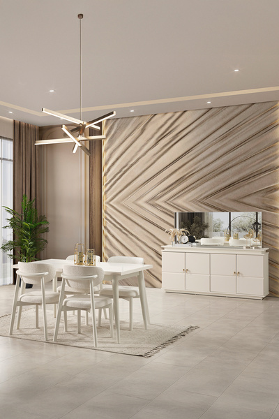 Eymense Masal Modern 4 Sandalyeli Açılır Masalı Yemek Odası Takımı