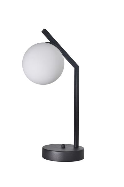 Modavize Luxury Modern Design Design Wired Black Color Metal White Glass Lampshade Night Light Table Lamp