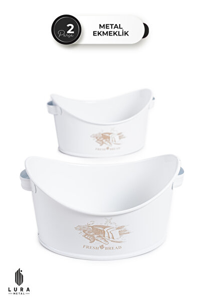 Skygo 2'li Beyaz Kayık Ekmeklik Sepet - 23x13 cm Modern ve Pratik Ekmek Kutusu