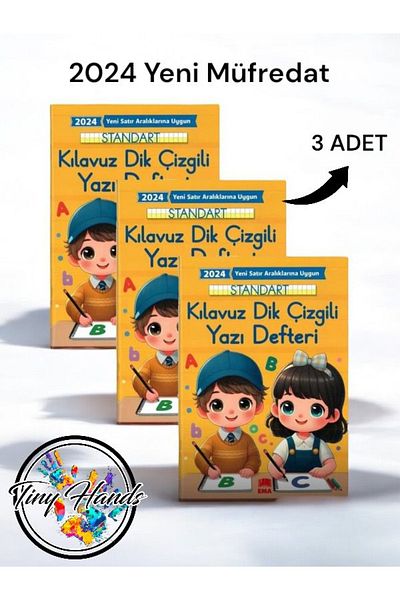 tiny hands Noua tablă de scris Lovely 16,5x24 cm 24 YP 3 buc. Ghid standard Bloc de scris cu linie verticală