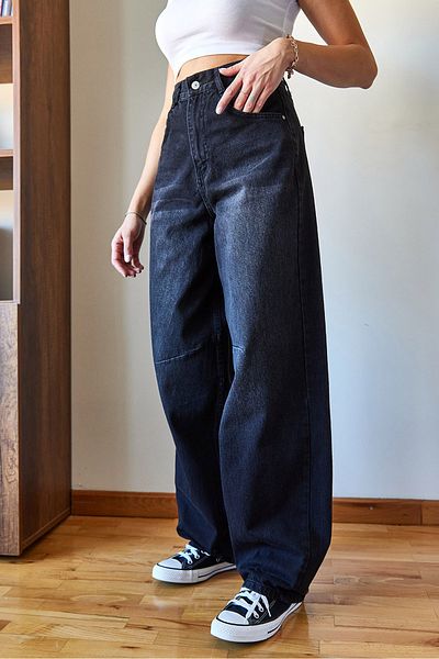 Bianco Lucci Women's Wide Leg Baggy Denim Trousers 388 60351104