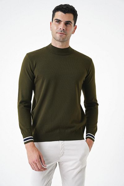 CHUBA Men's Khaki Half Fisherman Knitwear Sweater 20w153