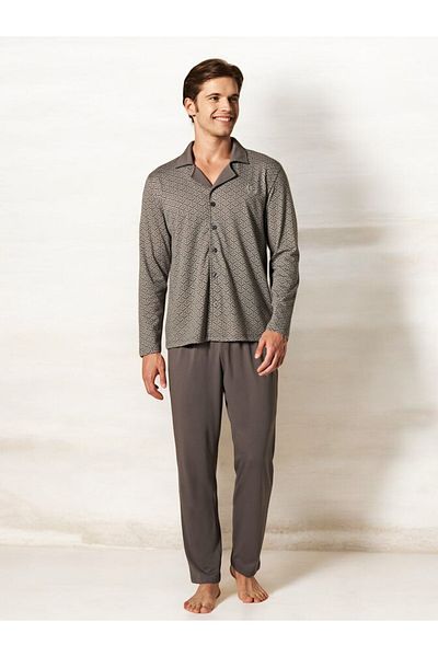 Pijadore Men's Buttoned Front, Cotton, Oversize Pajama Set
