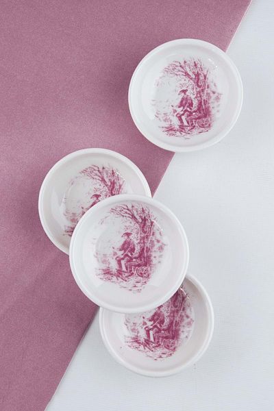 Bursa Porselen Dekor Dried Rose English 4 Piece Porcelain Delight Bowl/Cookie Bowl