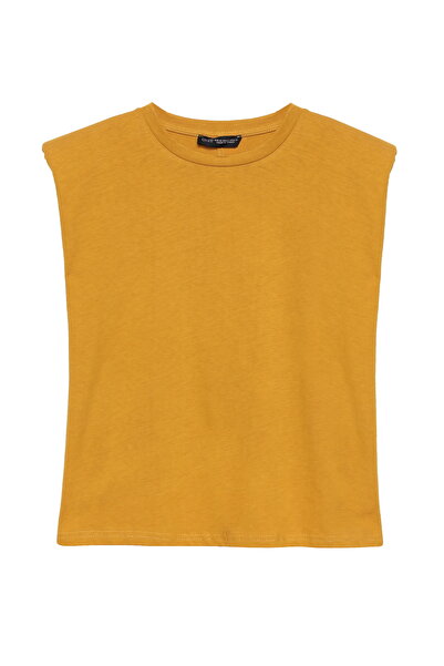 Quzu Αμάνικο βασικό μπλουζάκι με μουστάρδα