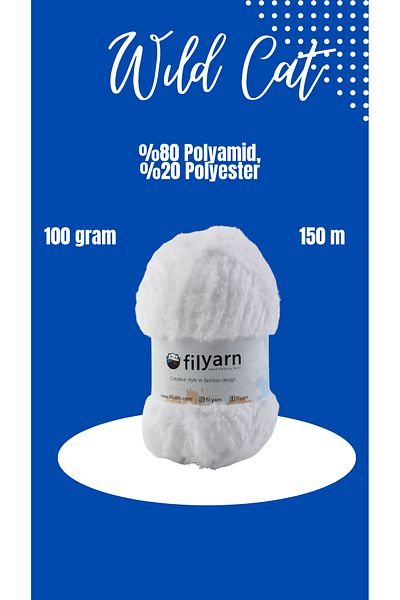 Filyarn Wildcat Σετ 4 - Πλεκτό νήμα με γένια για μωρό και γάτα, νήμα με πούπουλα, χειροποίητα υλικά από μαλακό γούνινο νήμα