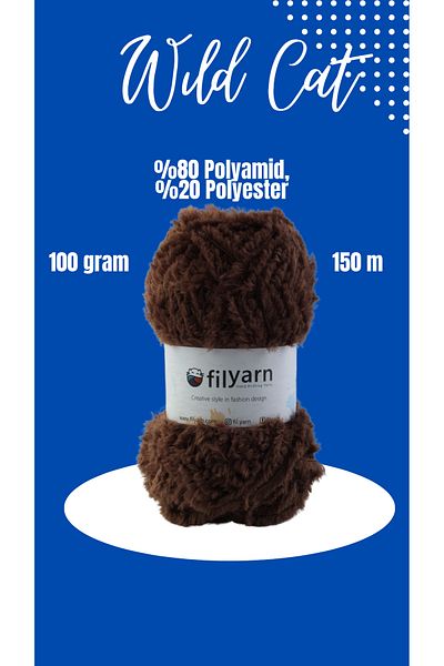 Filyarn Wildcat Σετ 4 - Πλεκτό νήμα με γένια για μωρό και γάτα, νήμα με πούπουλα, χειροποίητα υλικά από μαλακό γούνινο νήμα