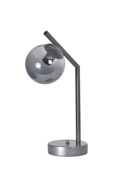 Modavize Luxury Modern Design - Gray Metal Smoked Glass Lampshade and Table Lamp