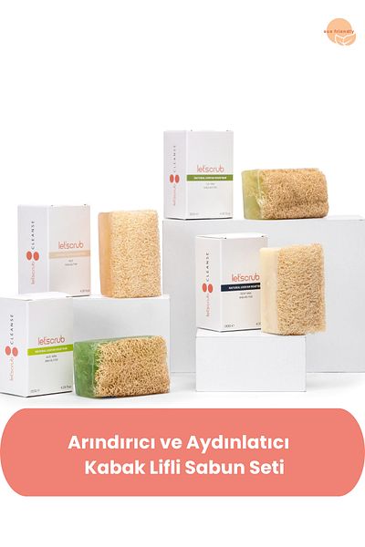 LET'SCRUB Purifying and Brightening Pumpkin Fiber Soap Kit - Moisture Bomb Effect with Shea Butter