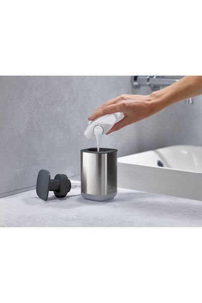 Joseph Joseph 85164 Presto Liquid Soap Dispenser - Stainless Steel / Gray