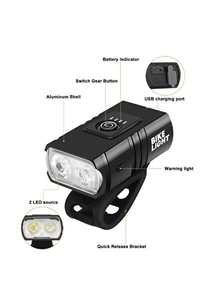 Forte GT Xbyc 6050 120 Lumen Usb Şarjlı Bisiklet Ön Lamba Aydınlatma