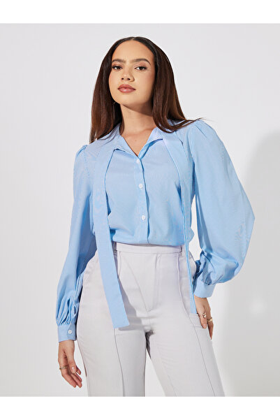 Styli Striped Relaxed Fit Shirt with Button Placket