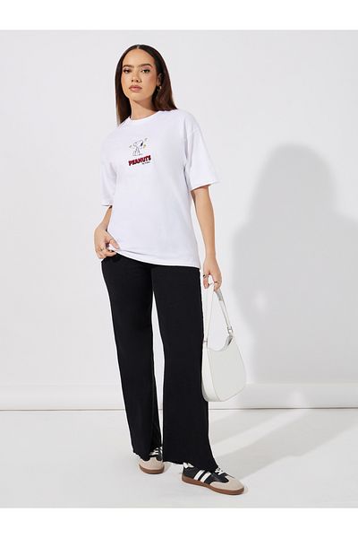 Styli Embroidered Peanuts Sketch Oversized T-Shirt