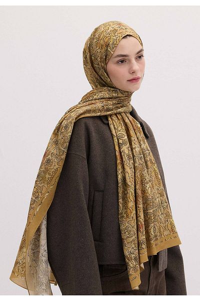 Fresh Hesperia Patterned Shawl - Mustard