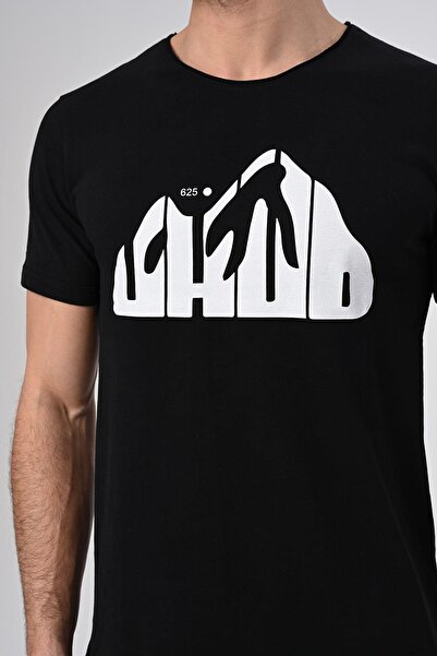 Dembu Uhud Tasarım Siyah Pamuk T-shirt