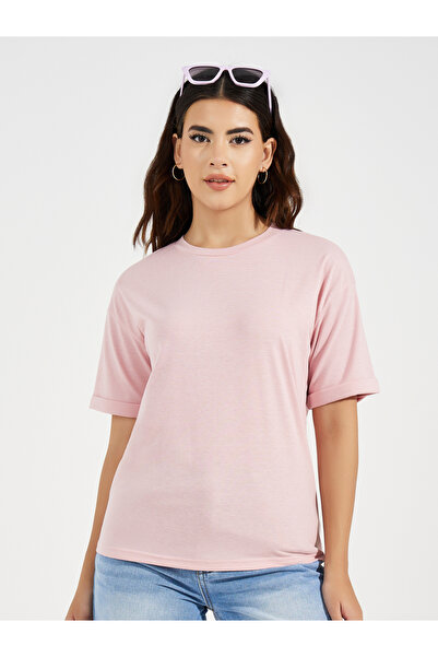 Take Two By Styli Drop Shoulder Turn Up Sleeves Solid T-Shirt