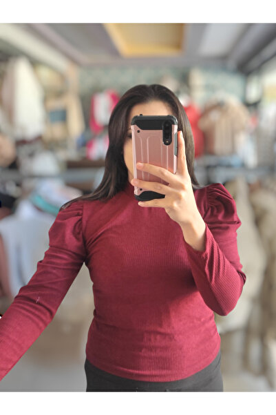 Sublime Butik Kadın Balon Omuz Detaylı Yarım Balıkçı Yaka Bluz