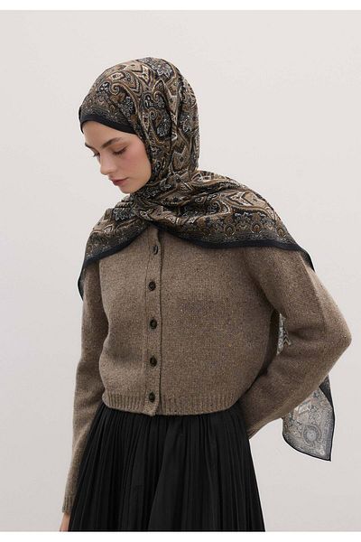 Fresh Nude Vintage Echo Patterned Shawl