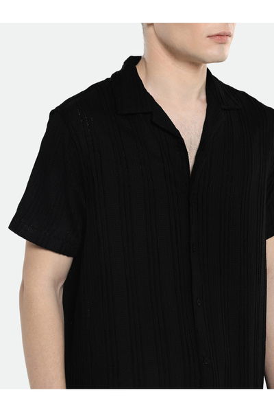 Dennis Lingo By Styli Textured Casual Shirt with Buttons