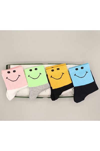 MYS GRUP TEKSTİL Unisex πολύχρωμες 4' ζεύγη βαμβακερές πλενόμενες αρωματικές κοντές εποχιακές κάλτσες μισού κότσι (Modernty)