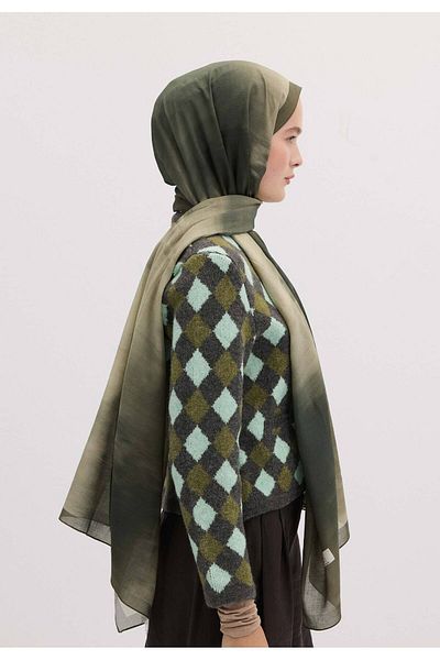Fresh Tie Dye Patterned Shawl - Smoke Fabric