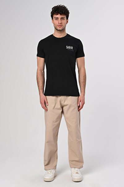 Dembu Sabır Zafer Tasarım Bisiklet Yaka Siyah Pamuk T-shirt 22'