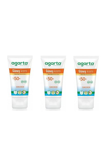 Agarta Spf 50 High Protection Effect Brightening and Moisturizing Anti-Blemish Sun Cream 100 ml X 3 Pieces