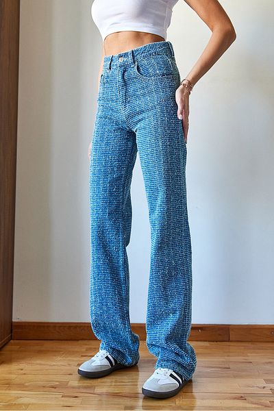 Bianco Lucci Pantaloni de damă cu design Jean - 488 60251963