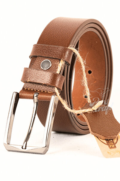 Parscraft Curea pentru bărbați din piele de bivol autentică, 3,5 cm, maro, cu...