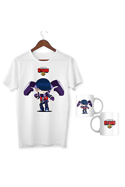 ALPŞAN TİCARET Brawl Stars Edgar Λευκό μπλουζάκι για ενήλικες Mug Cup Edgar