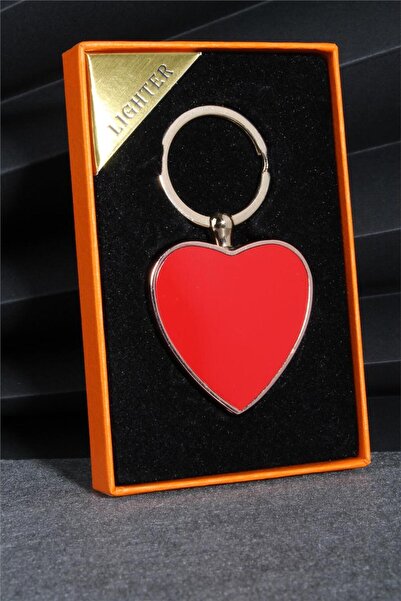 Silvio Monetti Kırmızı Renk Kalp Şeklinde Özel Tasarım Kaydırmalı Anahtarlıkl...