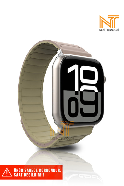 Nezih Case Apple Watch Seri 10 42mm Uyumlu Çift Renkli Kordon