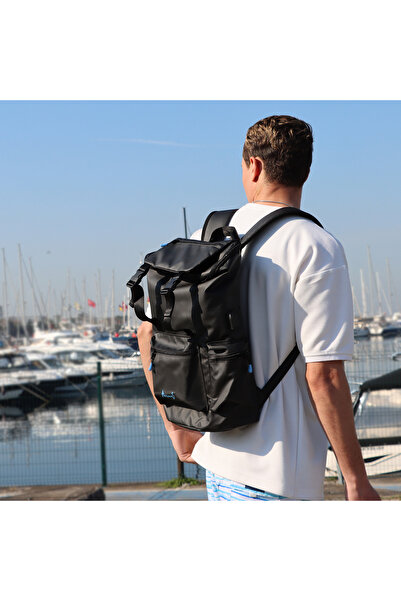 ANEMOSS حقيبة ظهر للكمبيوتر المحمول، لون أسود