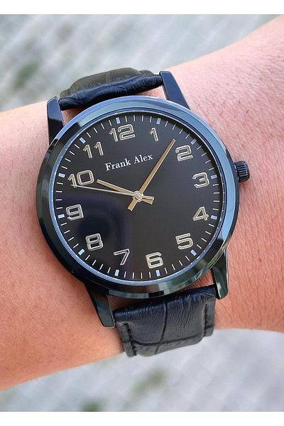 Frank Alex Men's Leather Cord Wristwatch