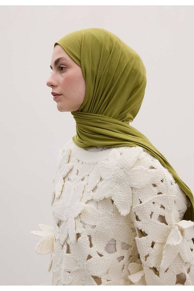 Fresh Olive Bamboo Combed Shawl