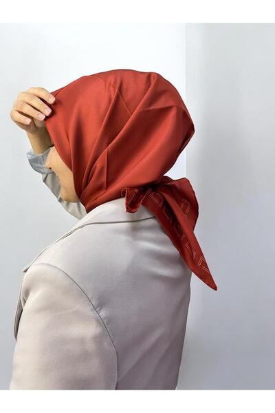 LAWILIA Eșarfă din mătase Tivil de culoare uni cu margine roșie 26274 - 07