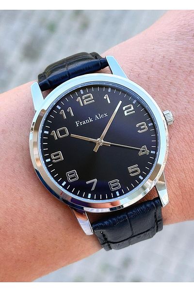Frank Alex Men's Leather Cord Wristwatch