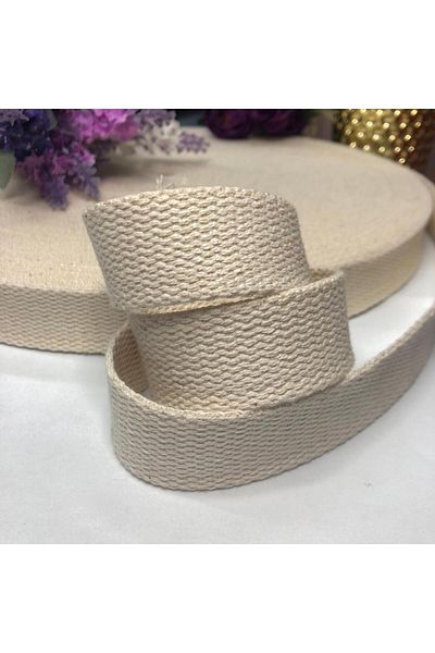 ÇANTAPAK Colon din bumbac de 3 cm - Geanta crem de 2 metri