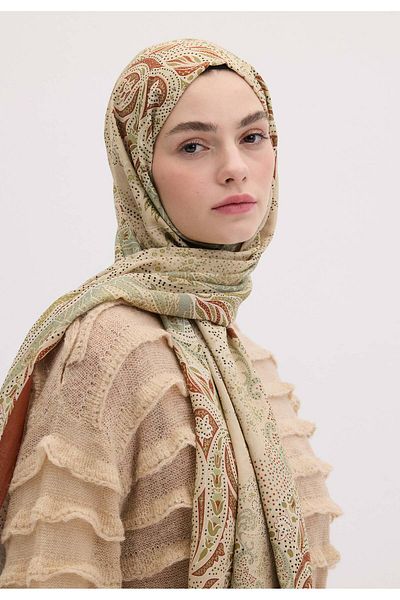 Fresh Elora Patterned Brick Color Shawl